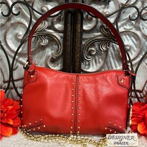 MICHAEL KORS Astor Re-Edition Large Leather Pouchette Terracotta Bag EUC!